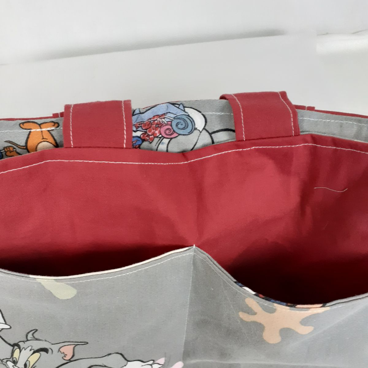 Sac à couture Tricot - Rouge Tom et Jerry (3) - Fait main Comme neuf - Vue 2 - 